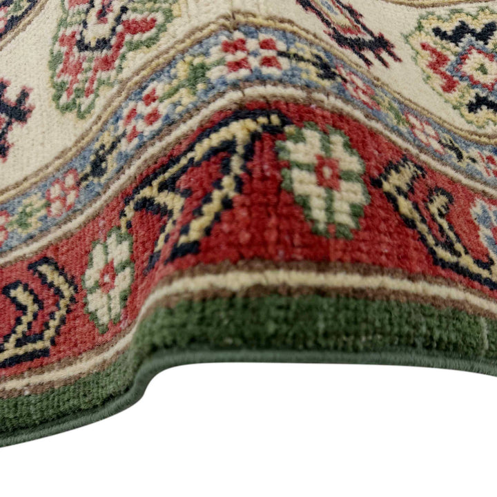Afghan Kazak Rug 5' 0" x 6' 6" Hand-Knotted | No. AL100535