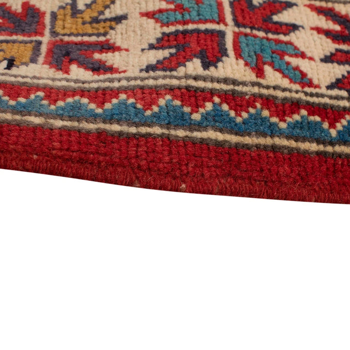 Blue Afghan Kazak Rug 3' 3" x 4' 8" Hand-Knotted | No. AL10081