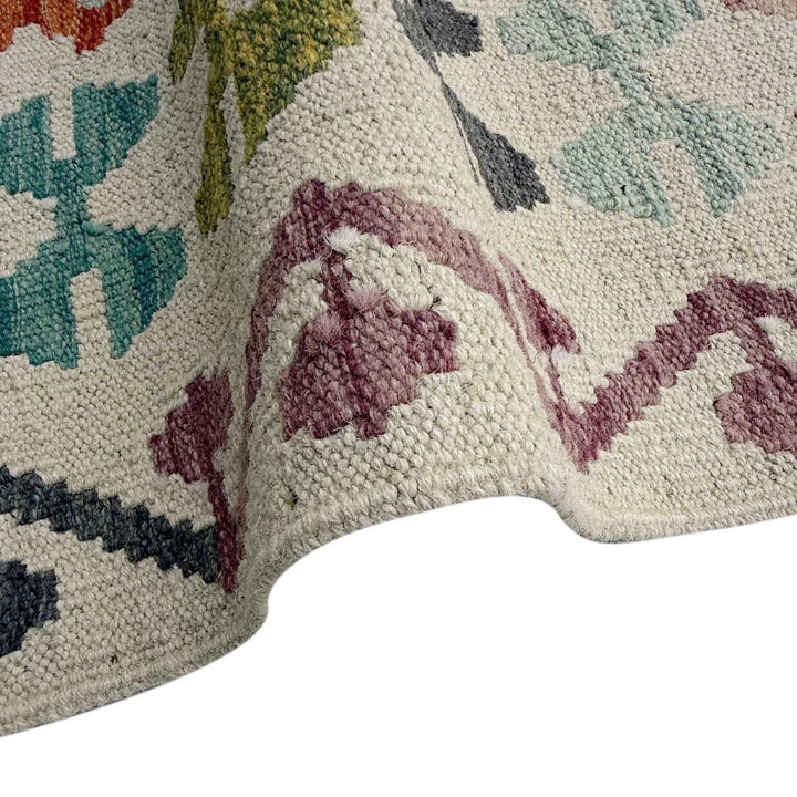 Afghan Vegetable Kilim Rug 5' 1" x 6' 7" Flat-Weave | No. AL10195