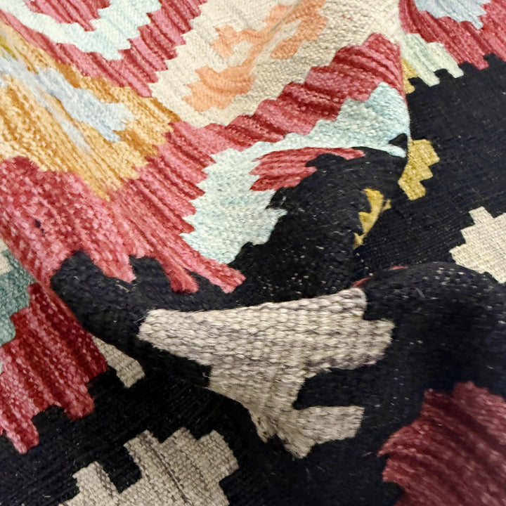 Afghan Vegetable Kilim Rug 6' 7" x 9' 10" Flat-Weave | No. AL102237