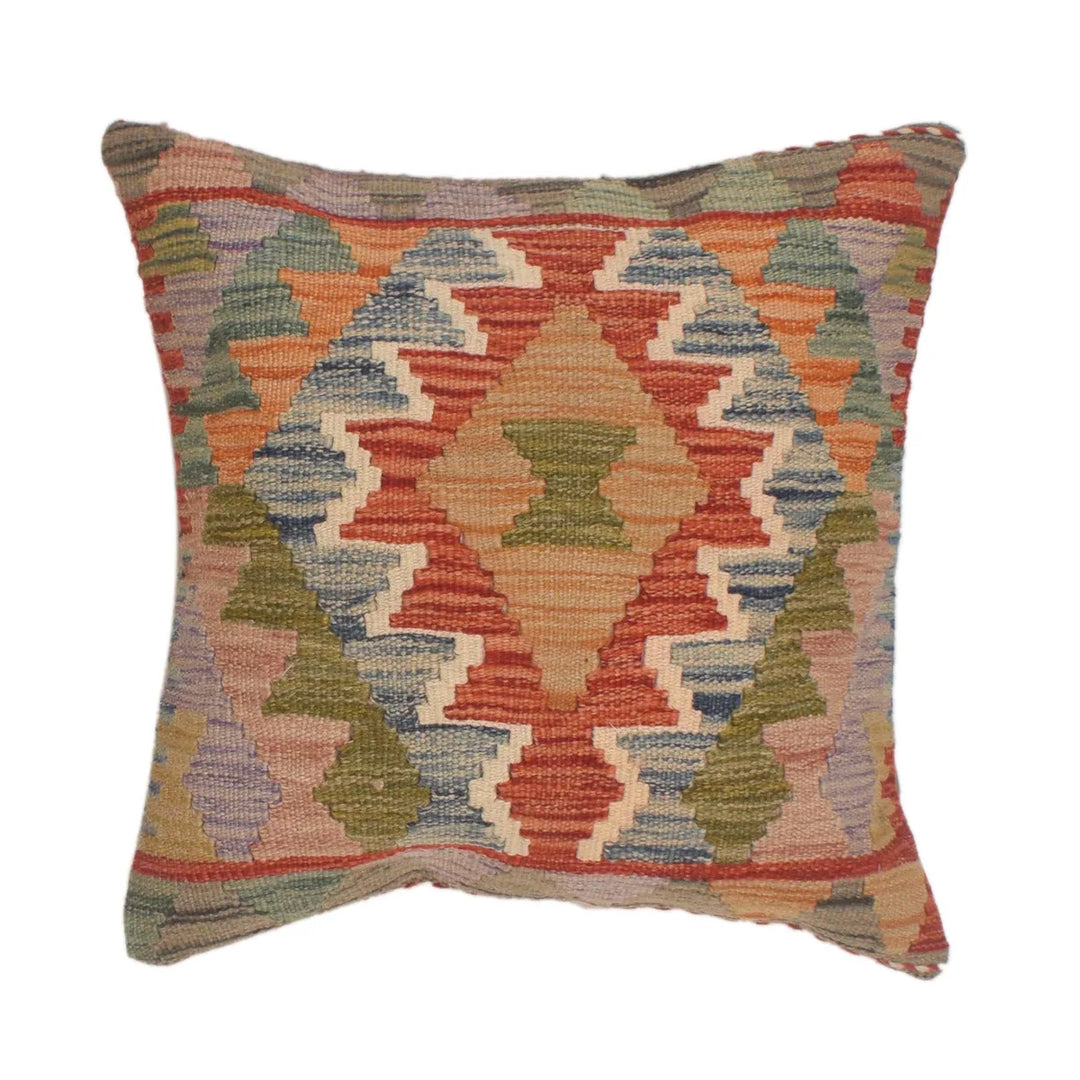 Turkish Design Kilim Cushion 1' 6" x 1' 6" Flat-Weave | No. AL10271