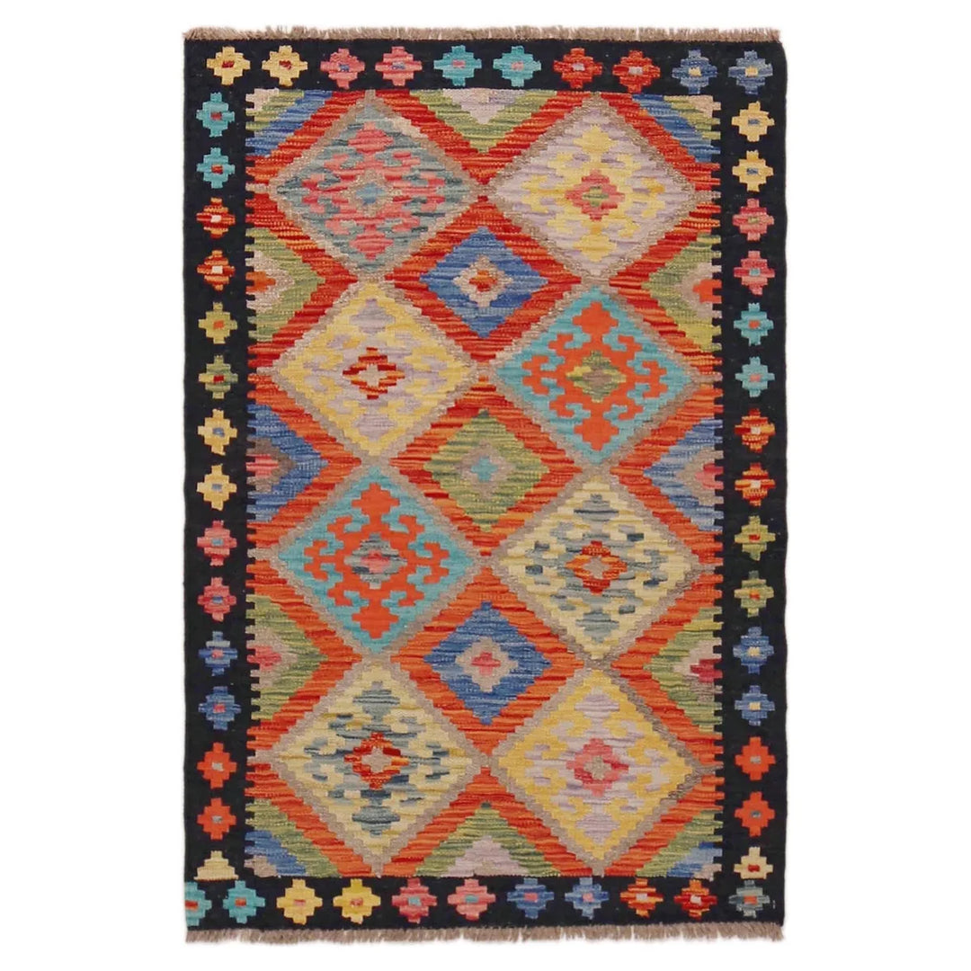 Afghan Kilim Rug 2' 9" x 4' 3" Flat-Weave | No. AL10306