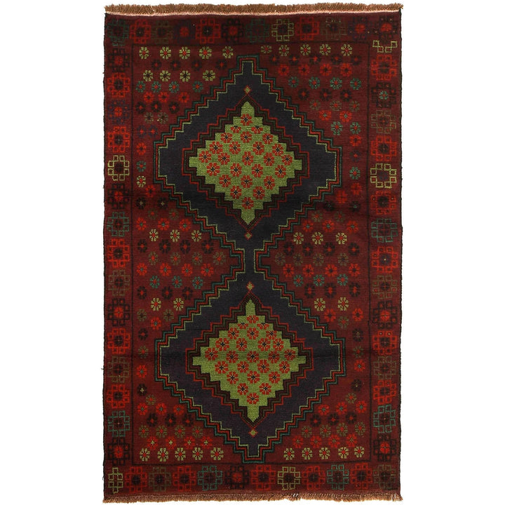 Afghan Baluchi Rug 3' 10" x 6' 5" Hand-Knotted | No. AL10376