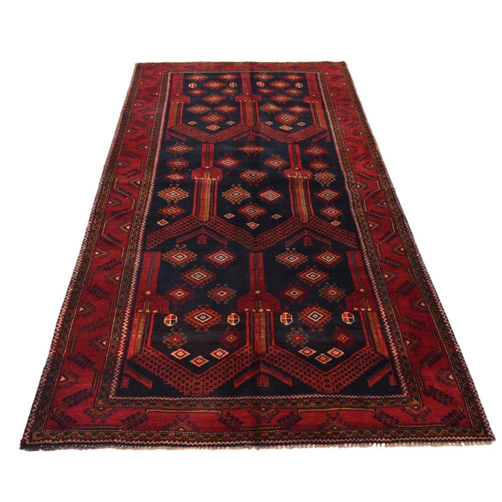 Afghan Baluchi Rug 4' 4" x 8' 7" Hand-Knotted | No. AL10409