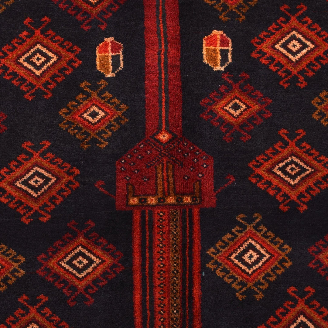 Afghan Baluchi Rug 4' 4" x 8' 7" Hand-Knotted | No. AL10409