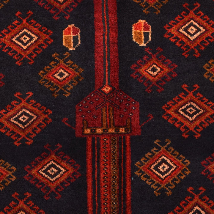 Afghan Baluchi Rug 4' 4" x 8' 7" Hand-Knotted | No. AL10409