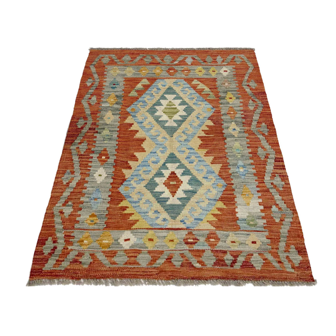 Afghan Vegetable Kilim Rug 2' 9" x 4' 0" Flat-Weave | No. AL104253