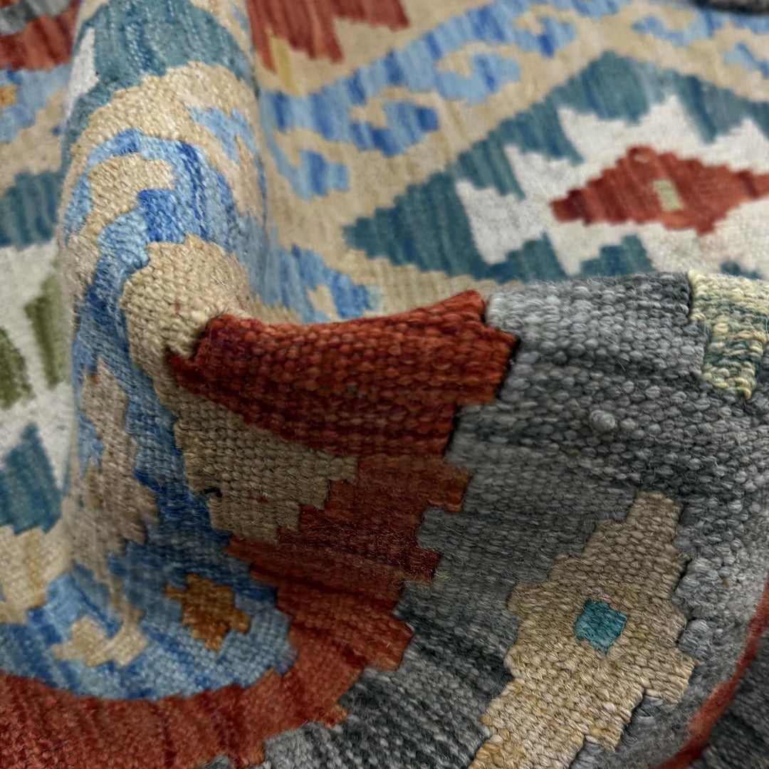 Afghan Vegetable Kilim Rug 2' 9" x 4' 0" Flat-Weave | No. AL104253