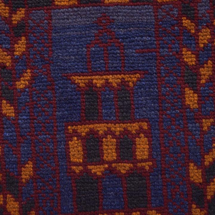 Blue Afghan Prayer Rug 3' 1" x 4' 8" Hand-Knotted | No. AL10430