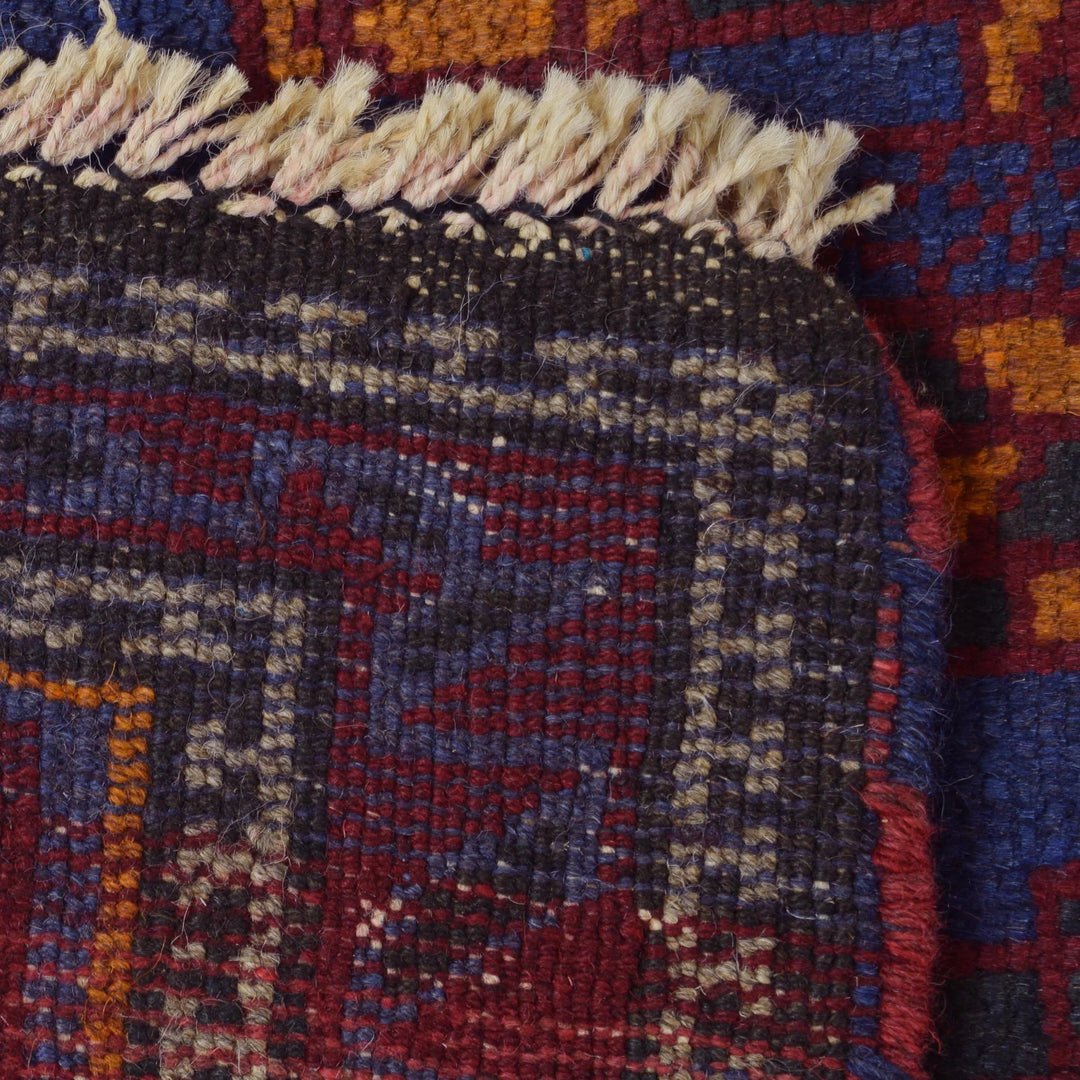 Blue Afghan Prayer Rug 3' 1" x 4' 8" Hand-Knotted | No. AL10430