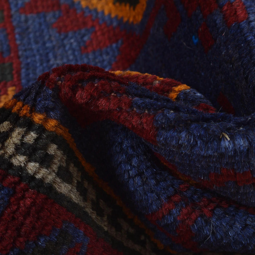 Blue Afghan Prayer Rug 3' 1" x 4' 8" Hand-Knotted | No. AL10430