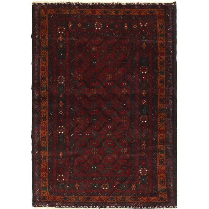 Afghan Baluchi Rug 4' 3" x 6' 2" Hand-Knotted | No. AL10466