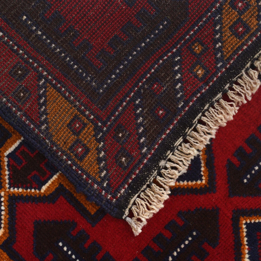 Afghan Baluchi Rug 3' 1" x 4' 9" Hand-Knotted | No. AL10468