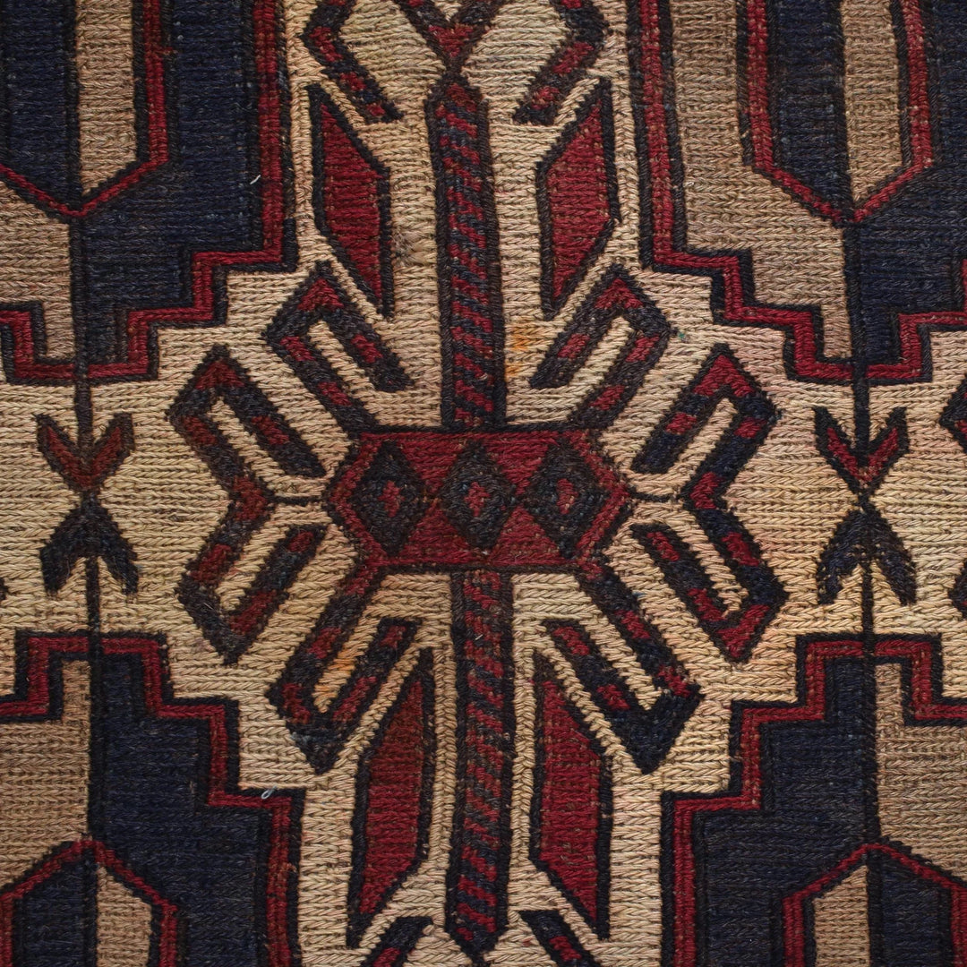 Beige Afghan Saghari Kilim Rug 6' 4" x 8' 9" Flat-Weave | No. AL10513