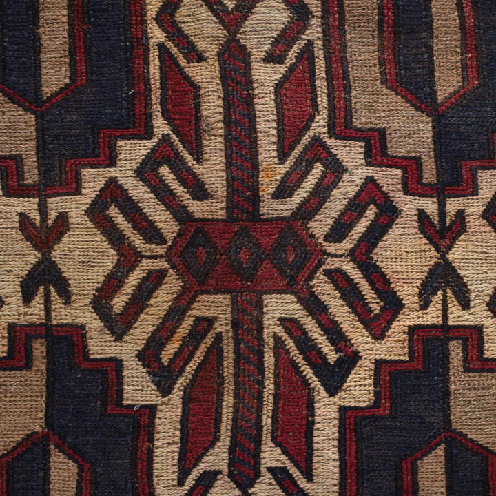 Beige Afghan Saghari Kilim Rug 6' 4" x 8' 9" Flat-Weave | No. AL10513