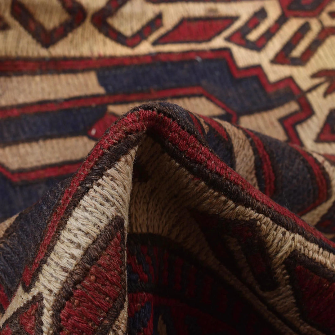 Beige Afghan Saghari Kilim Rug 6' 4" x 8' 9" Flat-Weave | No. AL10513