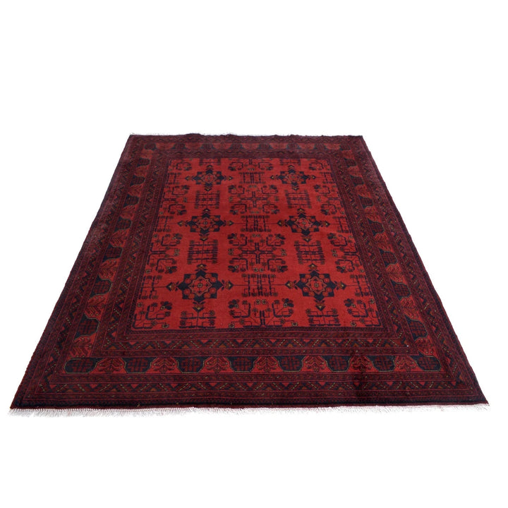 Red Afghan Khal Mohammadi Rug 5' 1" x 7' 1" Hand-Knotted | No. AL10519