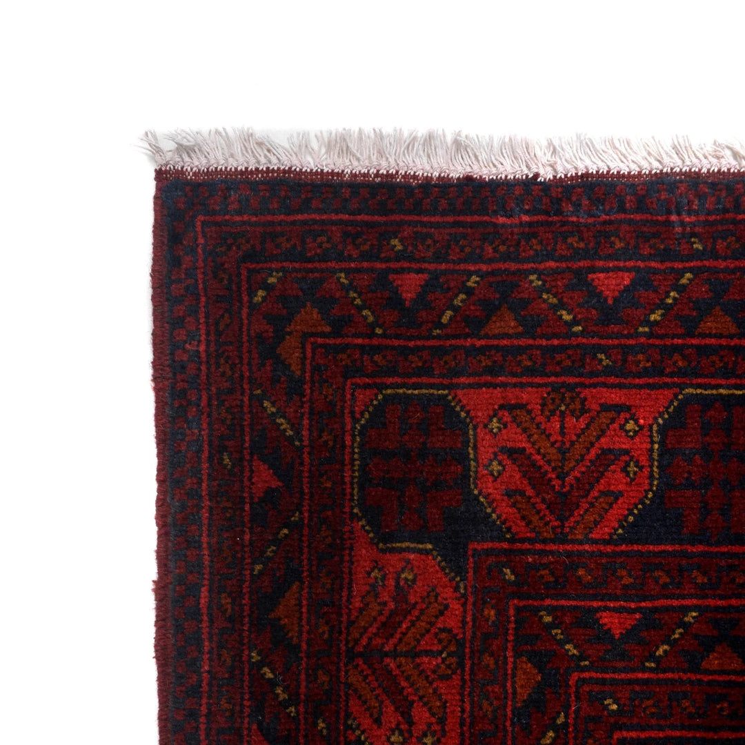 Red Afghan Khal Mohammadi Rug 5' 1" x 7' 1" Hand-Knotted | No. AL10519