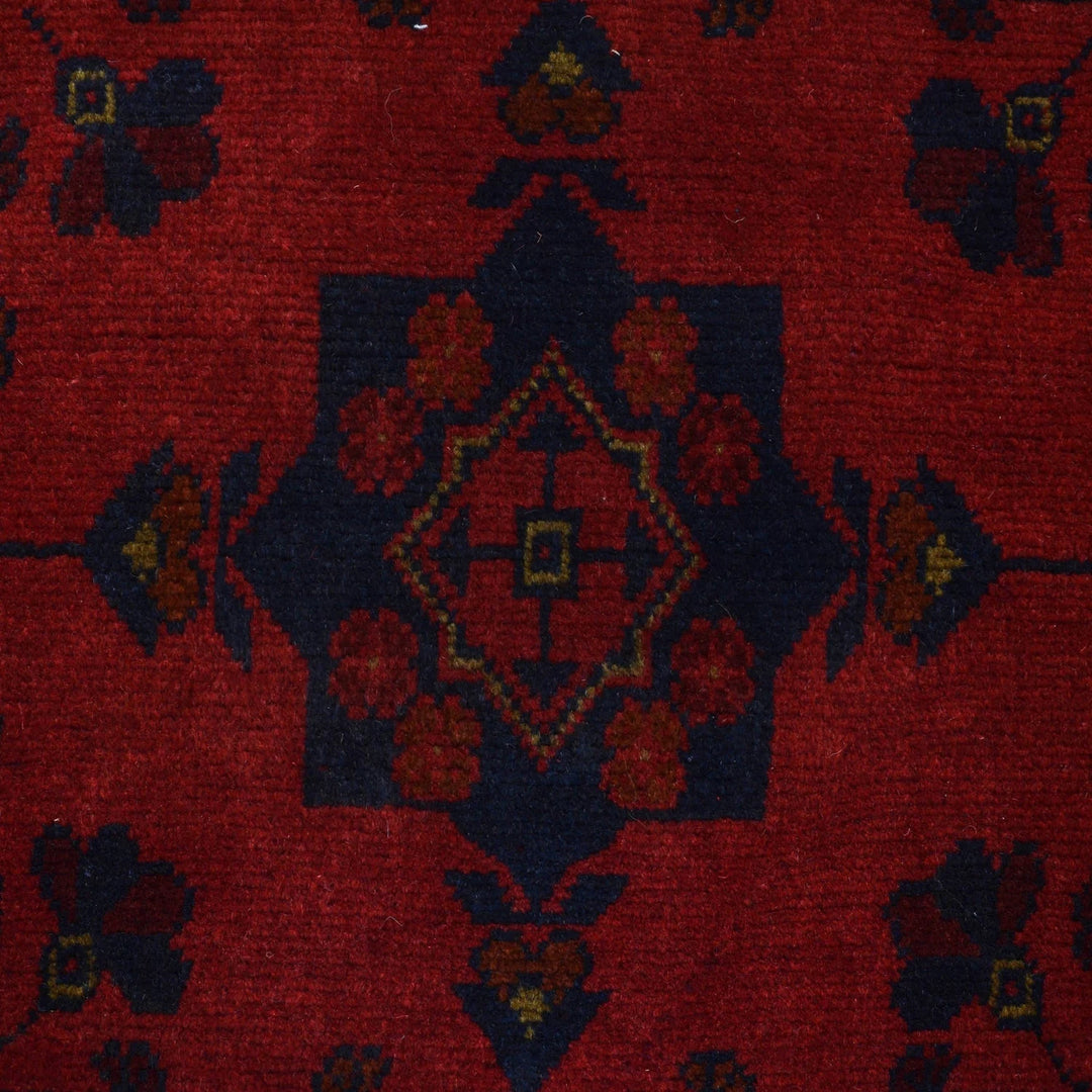 Red Afghan Khal Mohammadi Rug 5' 1" x 7' 1" Hand-Knotted | No. AL10519