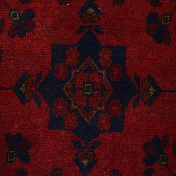 Red Afghan Khal Mohammadi Rug 5' 1" x 7' 1" Hand-Knotted | No. AL10519