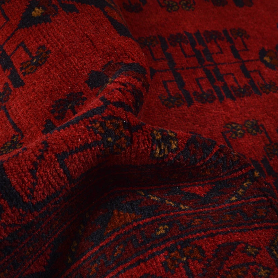 Red Afghan Khal Mohammadi Rug 5' 1" x 7' 1" Hand-Knotted | No. AL10519