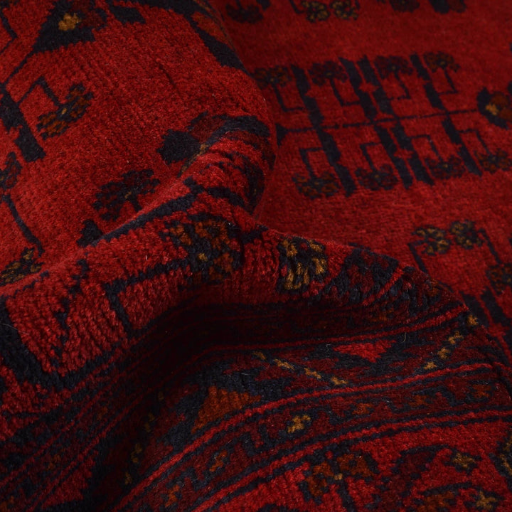 Red Afghan Khal Mohammadi Rug 5' 1" x 7' 1" Hand-Knotted | No. AL10519
