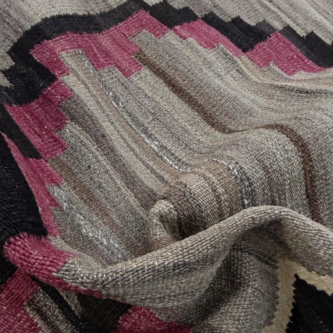 Afghan Vegetable Kilim Rug 6' 6" x 8' 8" Flat-Weave | No. AL105488
