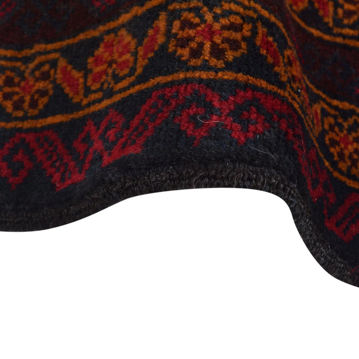Red Afghan Baluchi Rug 3' 1" x 4' 9" Hand-Knotted | No. AL10591