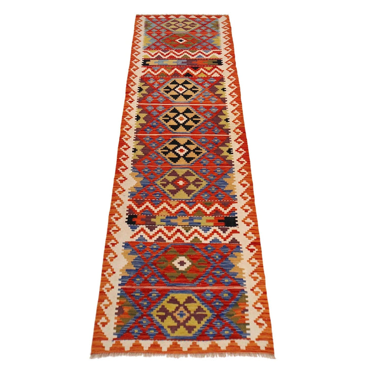 Afghan Kilim Rug 2' 8" x 9' 10" Flat-Weave | No. AL10601