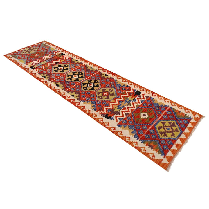 Afghan Kilim Rug 2' 8" x 9' 10" Flat-Weave | No. AL10601