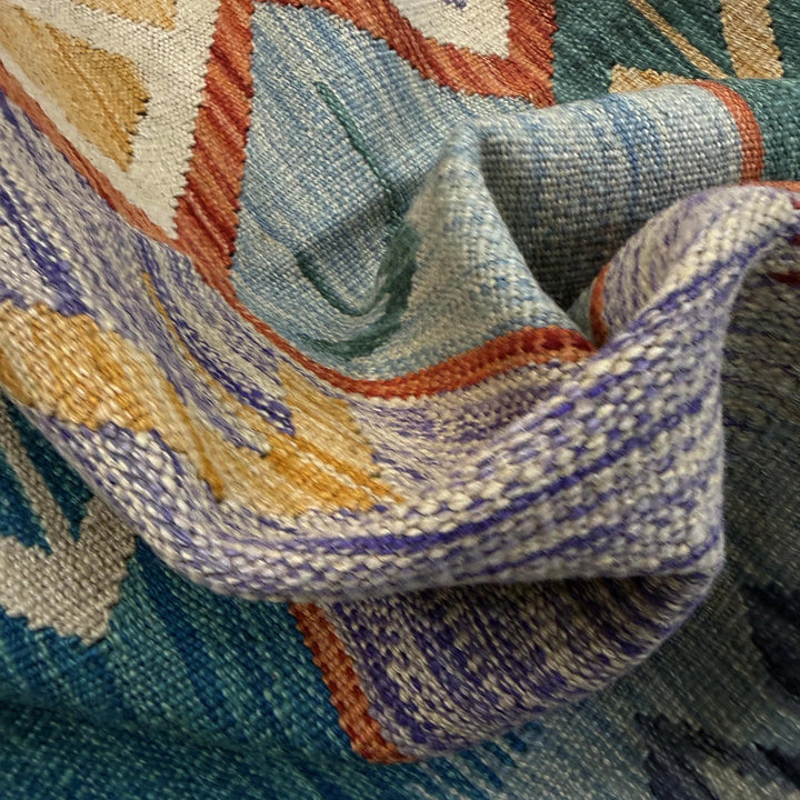 Afghan Vegetable Kilim Rug 5' 9" x 8' 6" Flat-Weave | No. AL107362