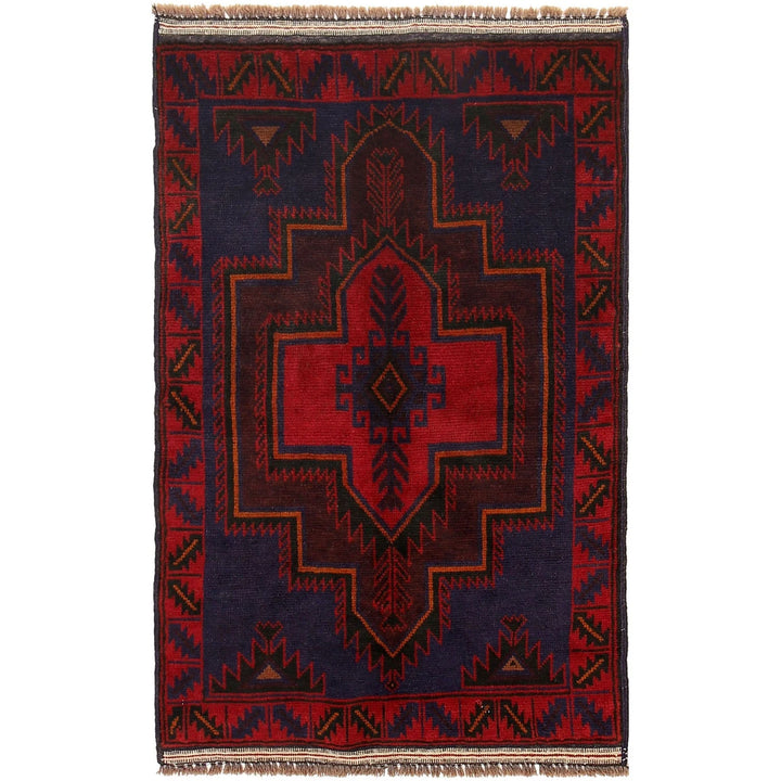 Afghan Balochi Rug 2' 11" x 4' 6" Hand-Knotted | No. AL10752