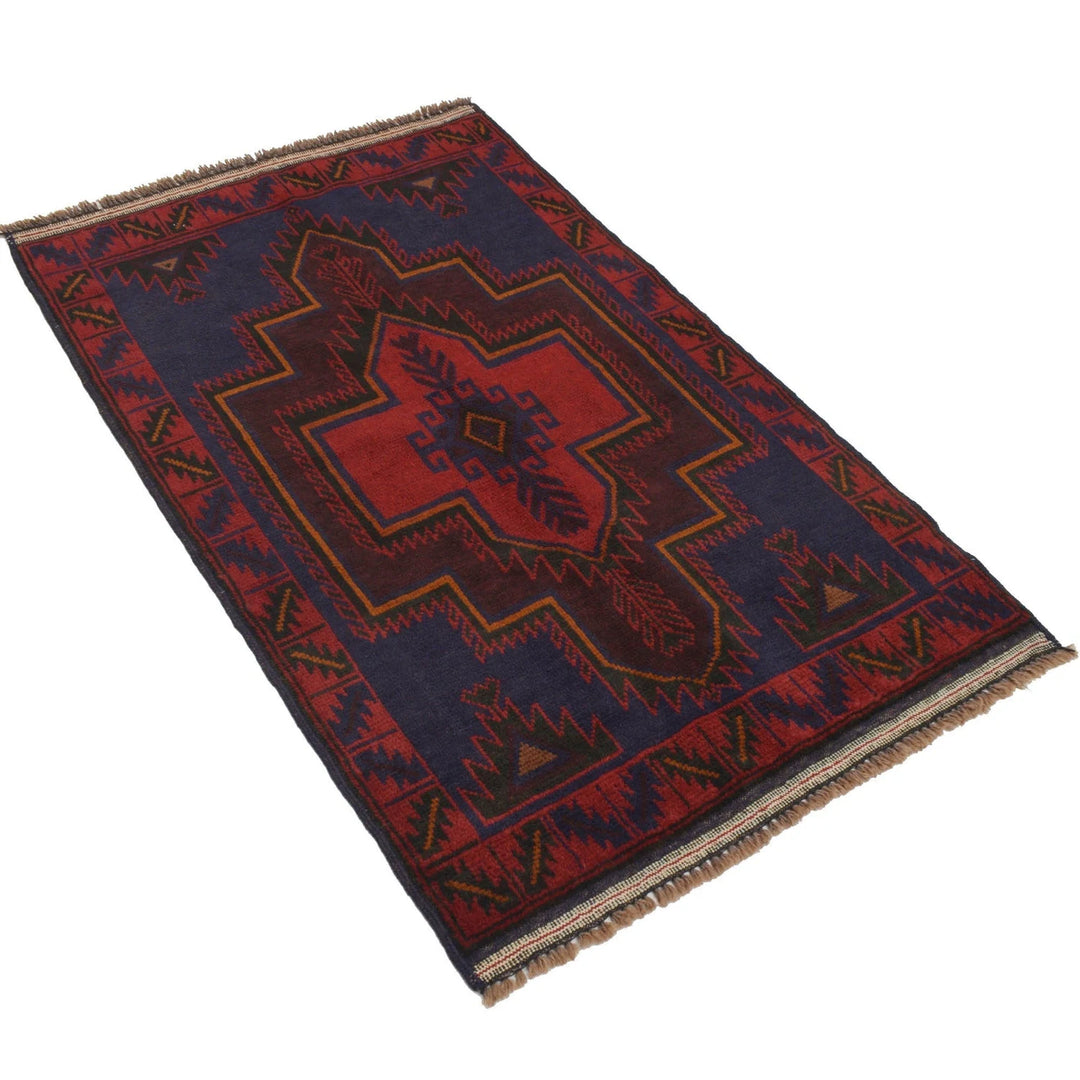 Afghan Balochi Rug 2' 11" x 4' 6" Hand-Knotted | No. AL10752