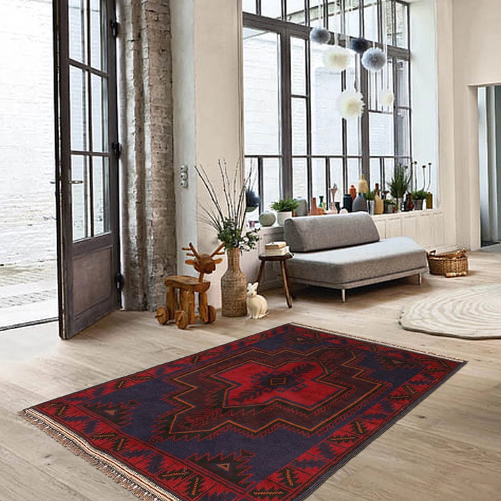 Afghan Balochi Rug 2' 11" x 4' 6" Hand-Knotted | No. AL10752