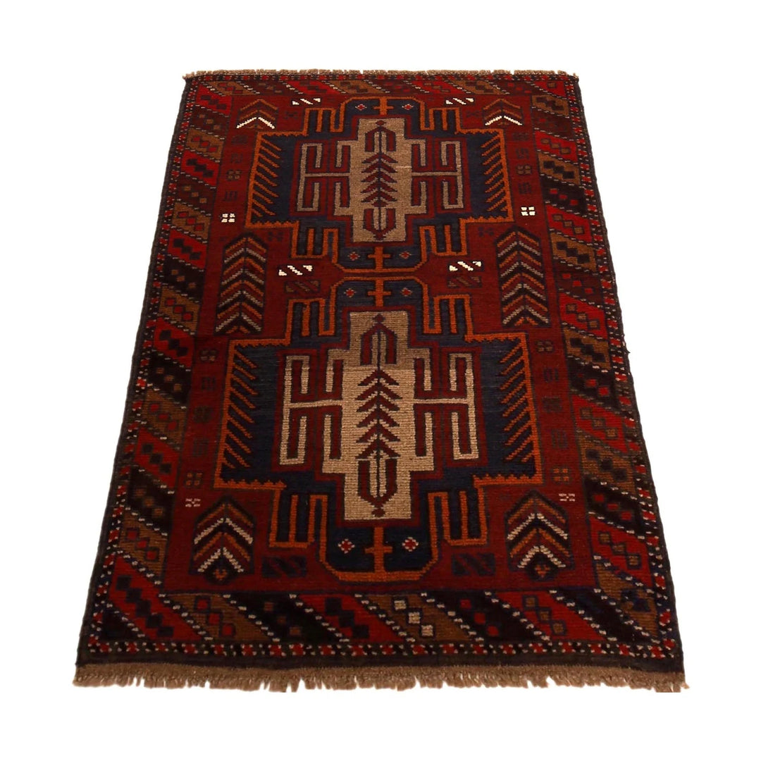 Afghan Baluchi Rug 2' 10" x 4' 3" Hand-Knotted | No. AL10761