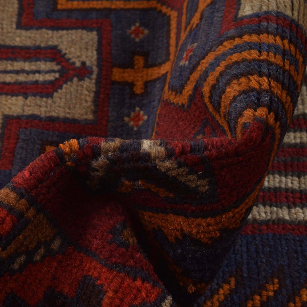 Afghan Baluchi Rug 2' 10" x 4' 3" Hand-Knotted | No. AL10761