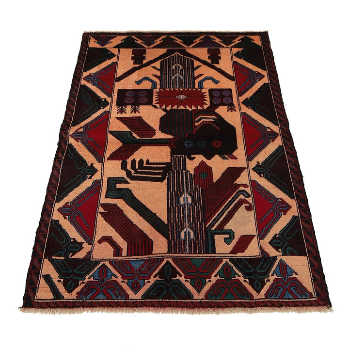Afghan Baluchi Rug 3' 0" x 4' 8" Hand-Knotted | No. AL10799