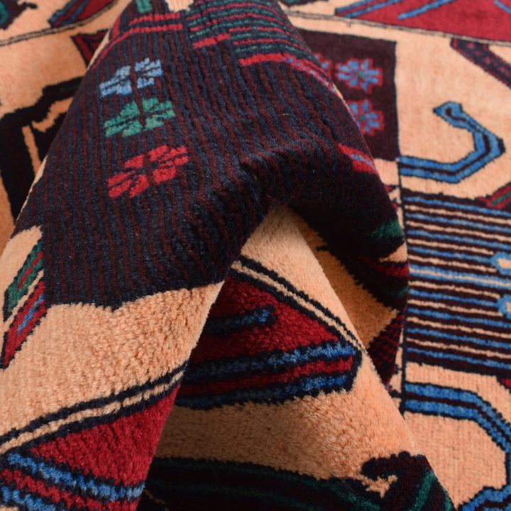 Afghan Baluchi Rug 3' 0" x 4' 8" Hand-Knotted | No. AL10799