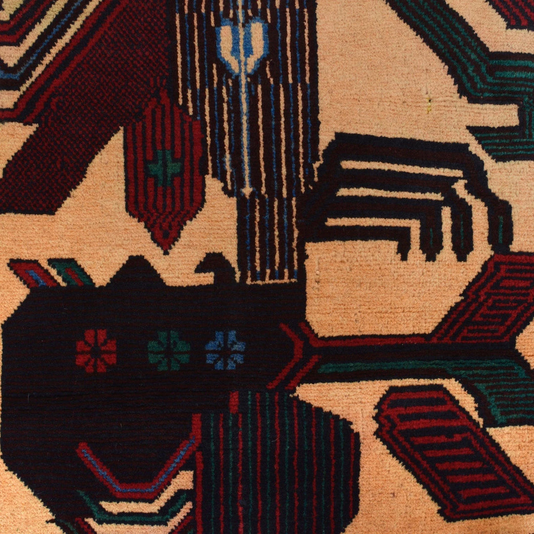 Afghan Baluchi Rug 3' 0" x 4' 8" Hand-Knotted | No. AL10799