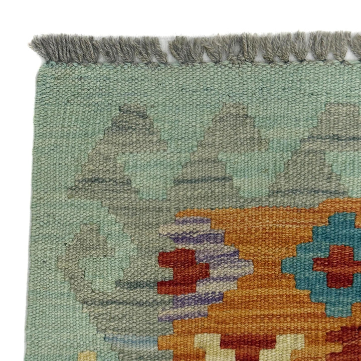 Afghan Vegetable Kilim Rug 2'7" x 4'2" Flat-Weave | No. AL108015