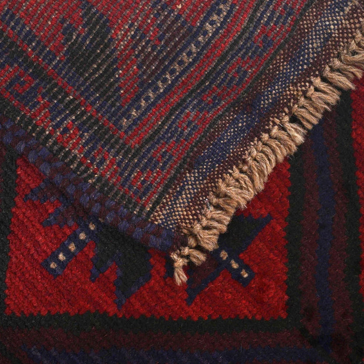Afghan Baluchi Rug 3' 3" x 4' 9" Hand-Knotted | No. AL10802