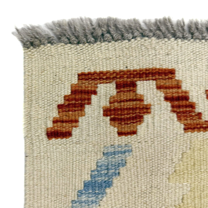 Afghan Vegetable Kilim Rug 3' 3" x 4' 11" Flat-Weave | No. AL108112