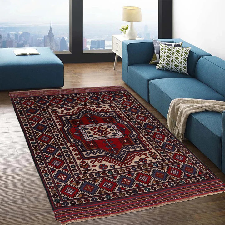 Afghan Barjista Kilim Rug 4' 2" x 6' 2" Flat-Weave | No. AL10846