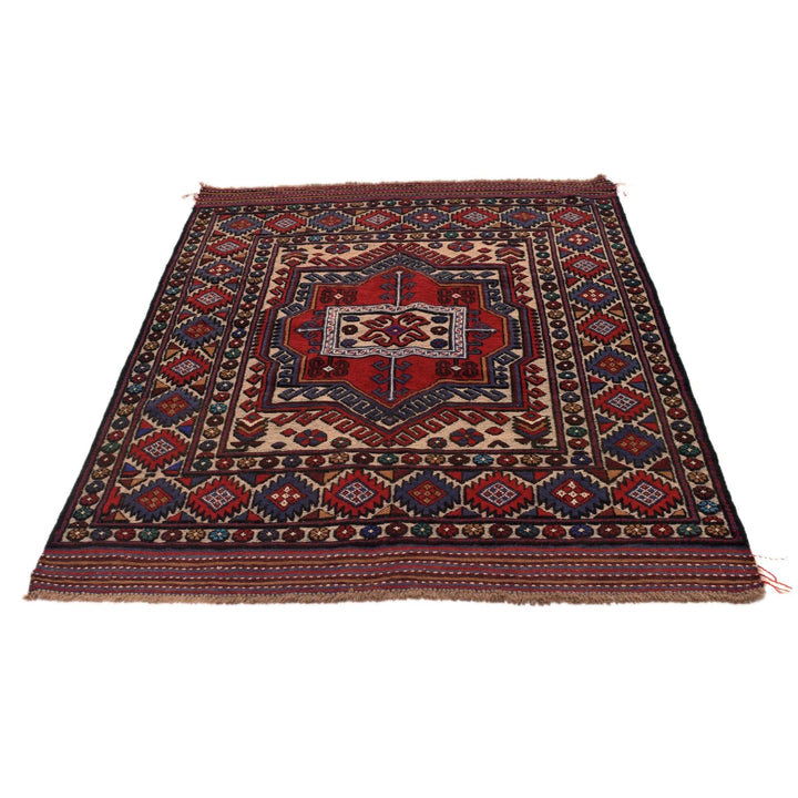 Afghan Barjista Kilim Rug 4' 2" x 6' 2" Flat-Weave | No. AL10846