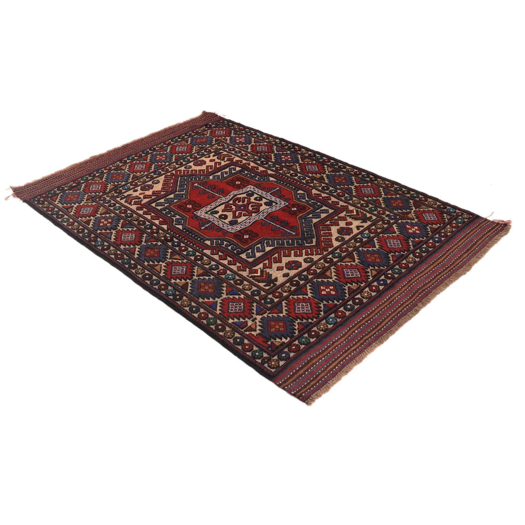 Afghan Barjista Kilim Rug 4' 2" x 6' 2" Flat-Weave | No. AL10846