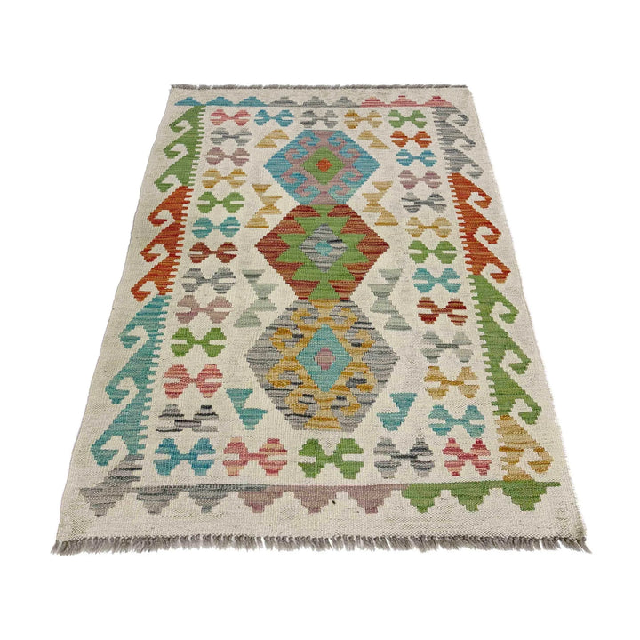 Afghan Vegetable Kilim Rug 2' 6" x 4' 2" Flat-Weave | No. AL108478