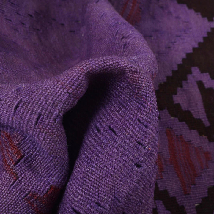 Purple Afghan Overdyed Chobi Kilim Rug 3' 9" x 5' 7" Flat-Weave | No. AL10910