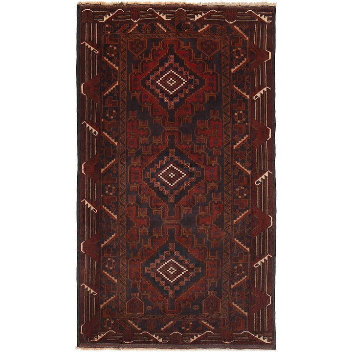 Afghan Baluchi Rug 3' 9" x 6' 9" Hand-Knotted | No. AL10915