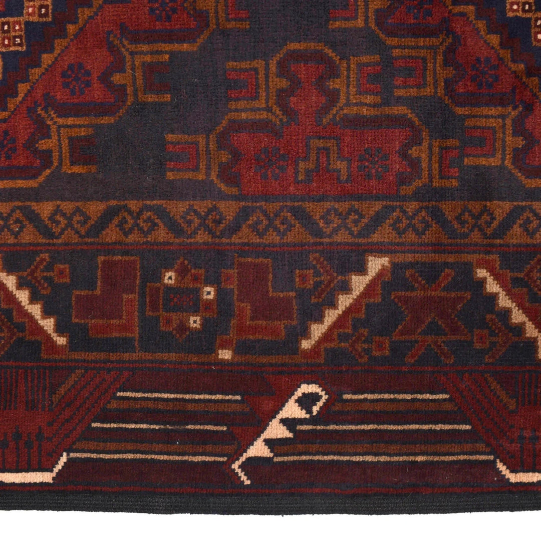 Afghan Baluchi Rug 3' 9" x 6' 9" Hand-Knotted | No. AL10915