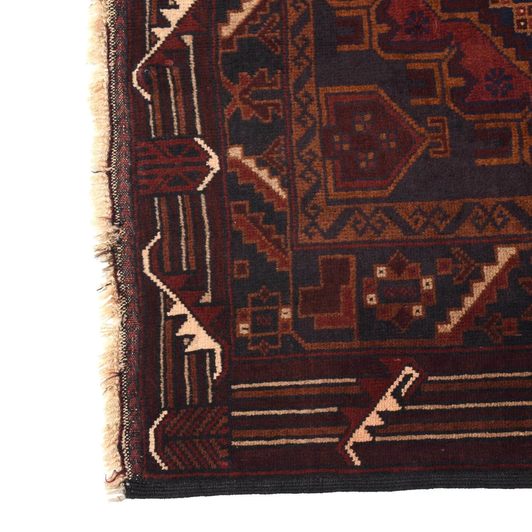 Afghan Baluchi Rug 3' 9" x 6' 9" Hand-Knotted | No. AL10915